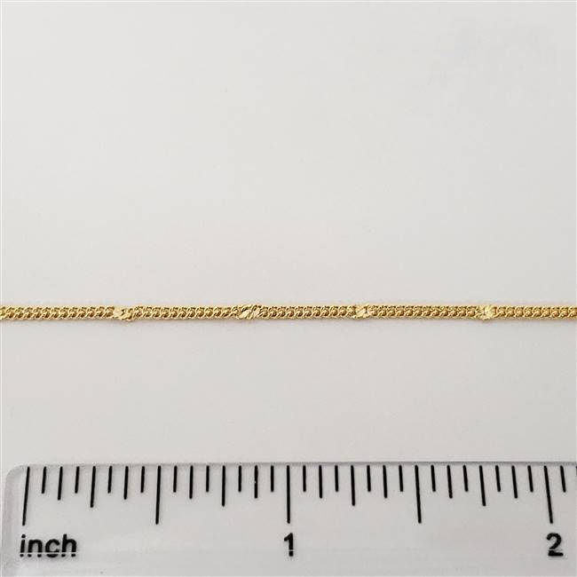 14k Gold Filled Chain - Curb Chain with Starburst 1.5mm x 1.8mm