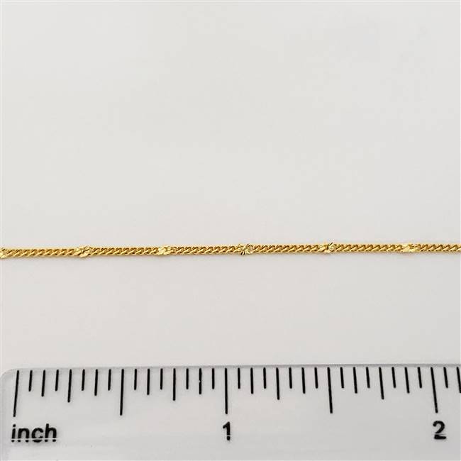 14k Gold Filled Chain - Curb Chain with Starburst 1.3mm x 1.5mm