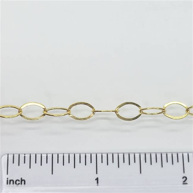 14k Gold Filled Chain - Cable Chain Flat Wire 8.5mm x 6.6mm