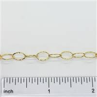 14k Gold Filled Chain - Cable Chain Hammered Wore 8.5mm x 6.6mm