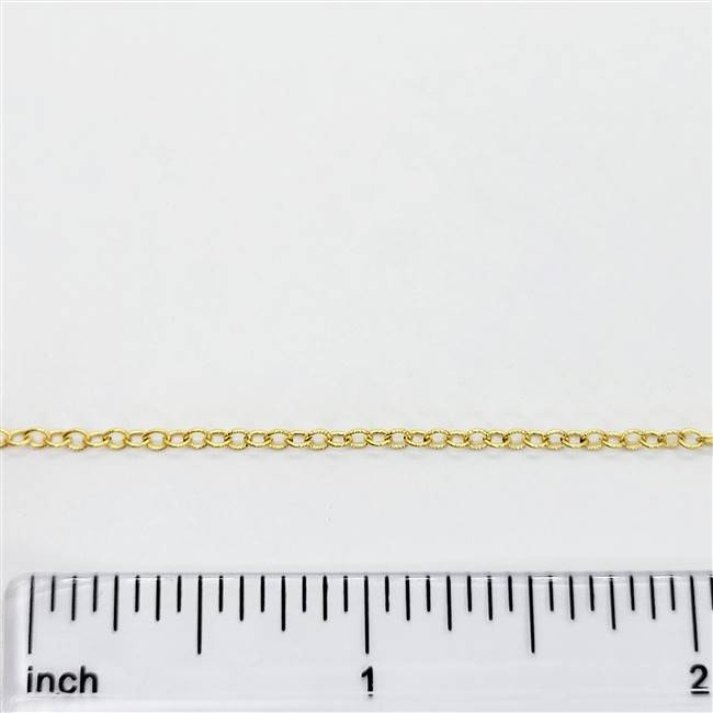 14k Gold Filled Chain - Textured Cable Chain 2mm