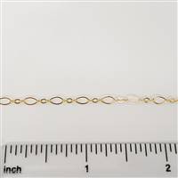 14k Gold Filled Chain - Oval Flat Long & Short Chain 2.5mm