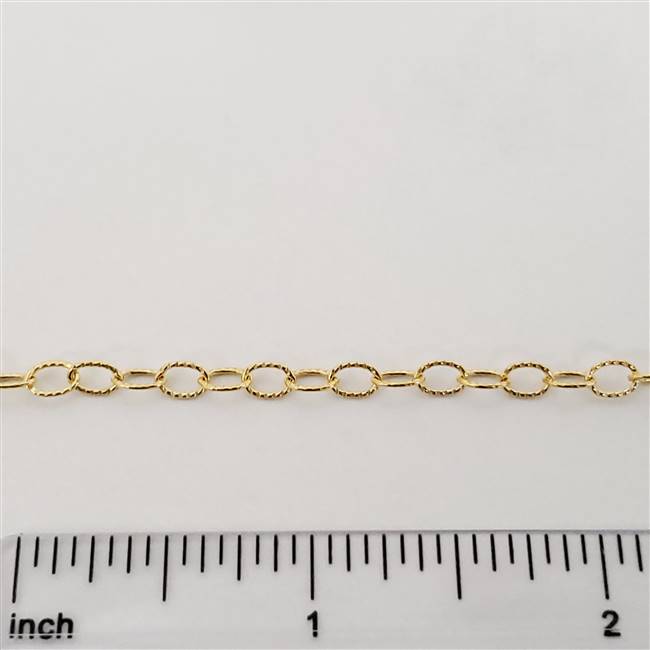 14k Gold Filled Chain - Cable Chain Oval Line Chain 3.6mm x 5mm
