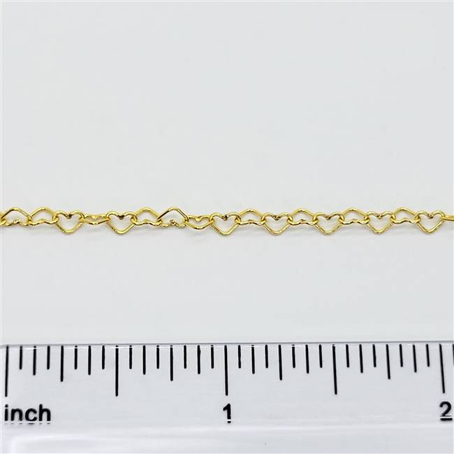 14k Gold Filled Chain - Heart Chain 3mm x 4mm