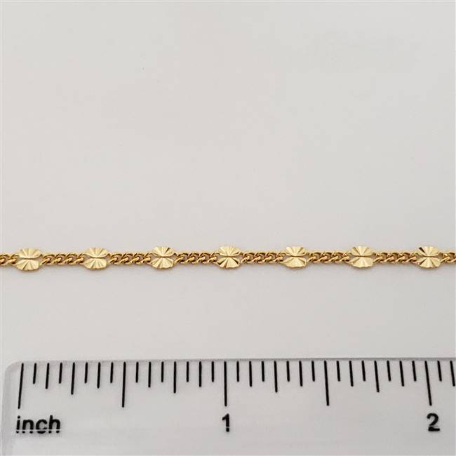 14k Gold FIlled Chain - Figaro Curb Chain with Starburst 3mm x 4.5mm