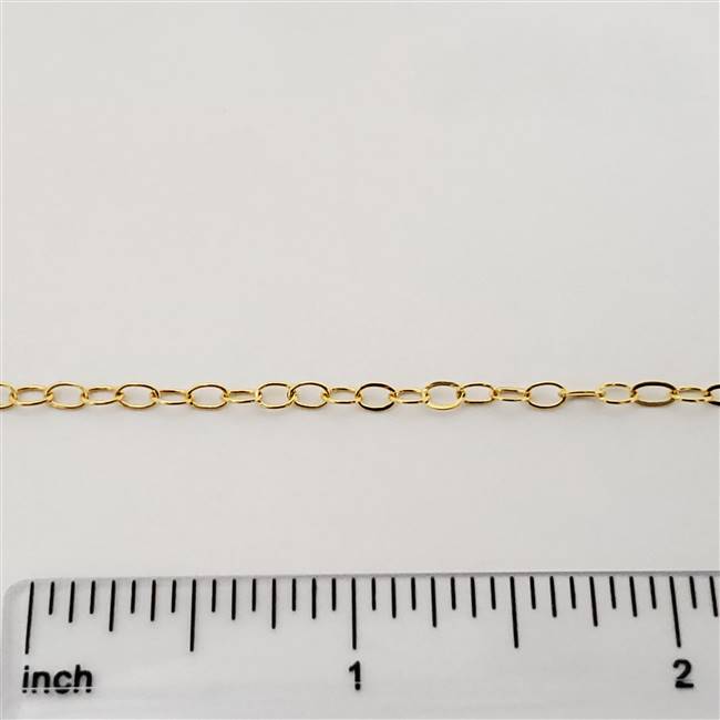 14k Gold Filled Chain - Cable Chain 2.5mm x 3.9mm