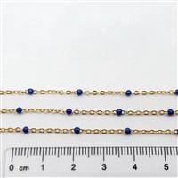 14k Gold Filled Chain - Satellite Chain with Enamel Beads 1.6mm x 2mm - Black