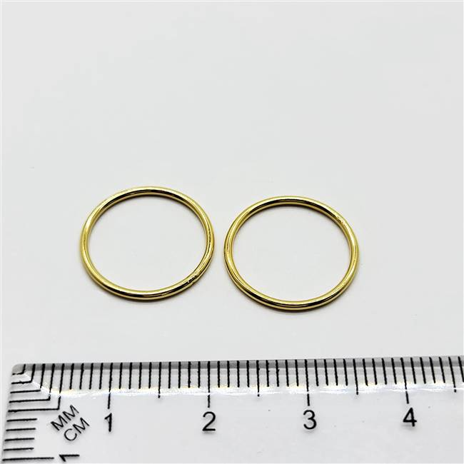14k Gold Filled Links - Closed Ring 15mm. 18 Gauge.