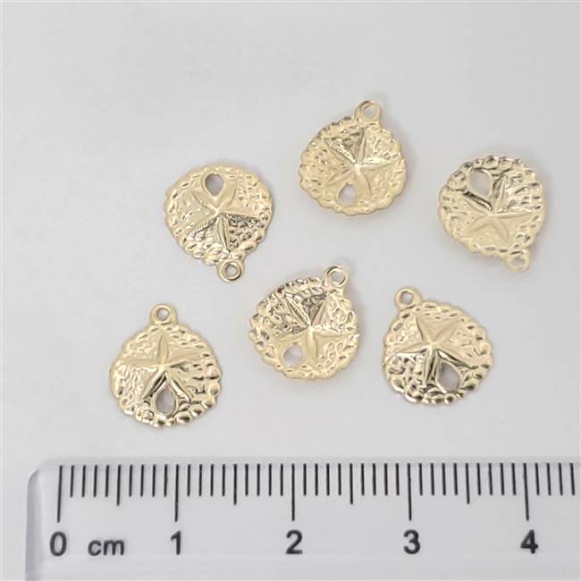 14k Gold Filled Charm - Sand Dollar 10mm