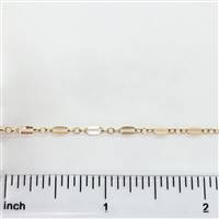 Rose Gold Filled Chain - Dapped Long & Short Chain 2mm x 5.6mm