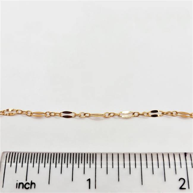 Rose Gold Filled Chain - Dapped Long and Short Chain 2mm