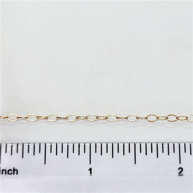 Rose Gold Filled Chain - Oval Cable Chain 2mm x 3.5mm Flat
