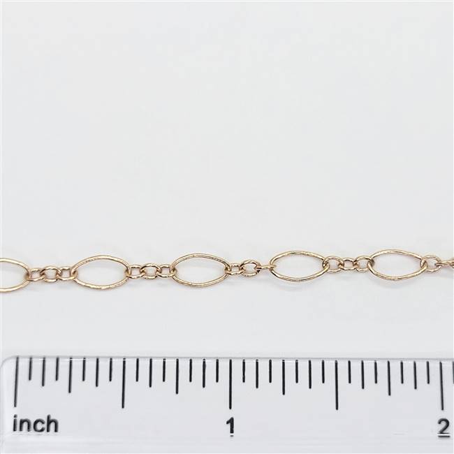 Rose Gold Filled Chain - Oval Long & Short Chain 4mm x 7mm