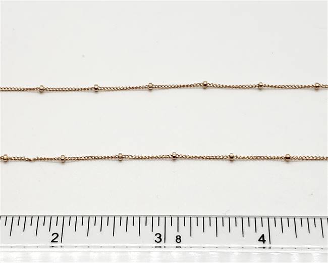 Rose Gold Filled Chain - Curb Chain with 1.9mm Beads