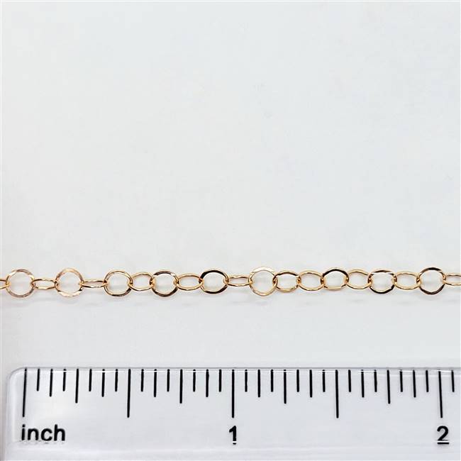 Rose Gold Filled Chain - Cable Chain 3.5mm Flat