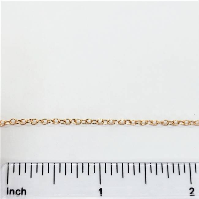 Rose Gold Filled Chain - Cable Chain 2mm Textured