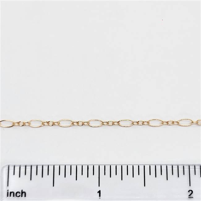 Rose Gold Filled Chain - Flat Long & Short Cable Chain 2.6mm
