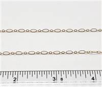 Rose Gold Filled Chain - Flat Long & Short Chain 2.4mm x 4mm