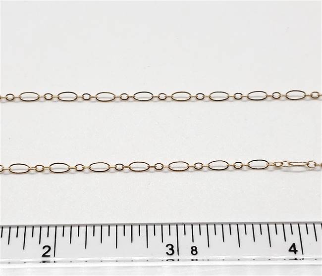 Rose Gold Filled Chain - Flat Long & Short Chain 2.4mm x 4mm