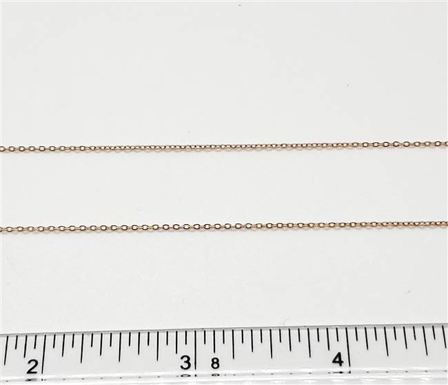 Rose Gold Filled Chain - Cable Chain 1.1mm Flat