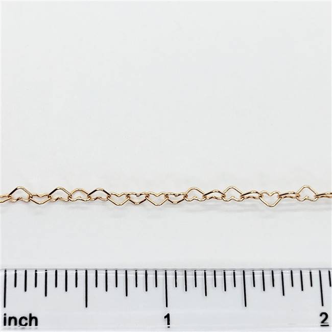 Rose Gold Filled Chain - Heart Chain 3mm
