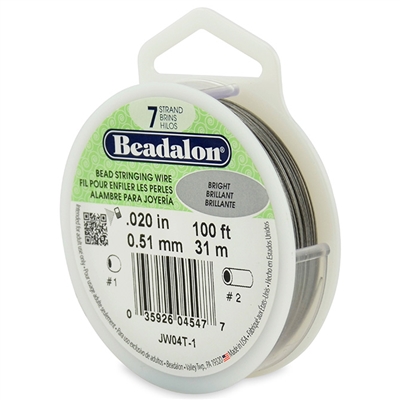 7 Strand .020" Beadalon Beading Wire 100 Foot Spool 