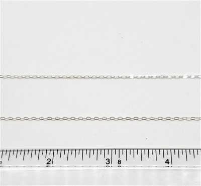 Sterling Silver Chain -  Drawn cable Chain 1.2mm Flat
