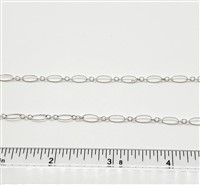 Sterling Silver Chain -  Long & Short Oval Chain 4mm