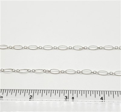 Sterling Silver Chain -  Long & Short Oval Chain 4mm