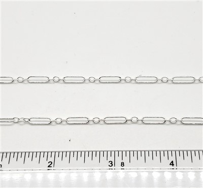 Sterling Silver Chain -  Long & Short Chain  3mm