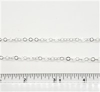 Sterling Silver Chain -  Cable Chain 3.5mm Flat
