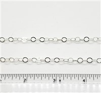 Sterling Silver Chain -  Cable Chain 5.0mm Flat
