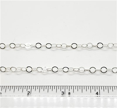 Sterling Silver Chain -  Cable Chain 5.0mm Flat