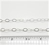 Sterling Silver Chain -  Oval Cable Chain 8mm x 6mm Flat