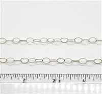 Sterling Silver Chain -  Oval Cable Chain 8mm x 6mm Twisted