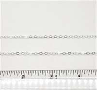 Sterling Silver Chain -  Cable Chain 2.3mm Flat