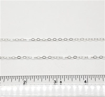 Sterling Silver Chain -  Cable Chain 2.3mm Flat