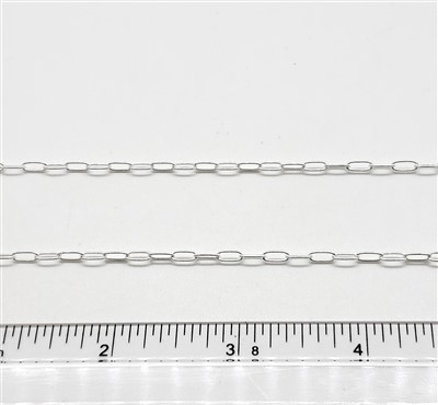 Sterling Silver Chain -  Drawn Cable Chain 2.4mm x 6mm