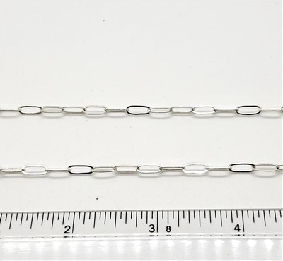 Sterling Silver Chain -  Drawn Cable Chain. 3mm x 8mm Flat