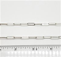 Sterling Silver Chain -  Drawn Cable Chain. 4mm x 13mm