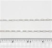 Sterling Silver Chain -  Drawn Cable Chain 2.4mm x 6mm Flat
