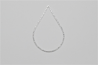 Sterling Silver Links - Textured Teardrop 25mm x 35mm