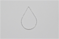 Sterling Silver Links - Textured Teardrop 20mm x 30mm