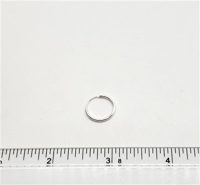 Sterling Silver Hoop - Endless 1.2mm x 14mm