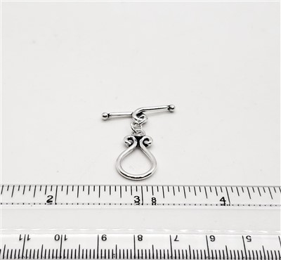 STG-04 13x18mm Ring. Bali Sterling Silver Toggle.