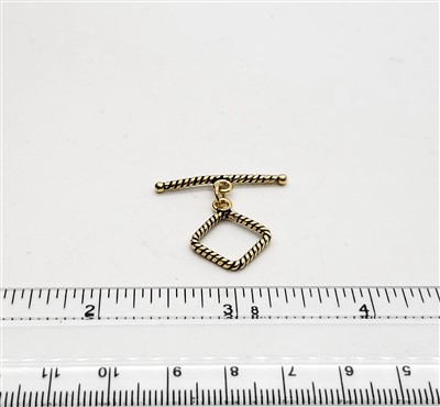 STG-07 13x13mm Ring. Gold Plate over Bali Sterling Silver