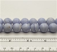 Stone Round Beads. Blue Lace Agate. 14mm.