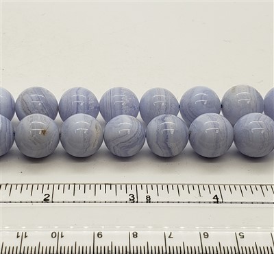 Stone Round Beads. Blue Lace Agate. 14mm.