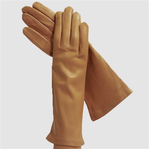 SILK LINED 4-BUTTON LENGTH ITALIAN LEATHER GLOVES