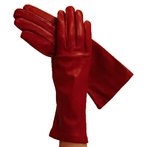 SILK LINED 4-BUTTON LENGTH ITALIAN LEATHER GLOVES